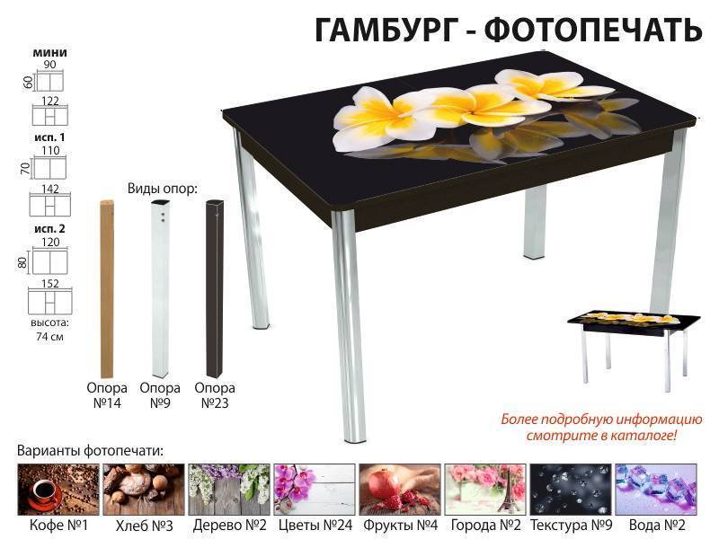 стол обеденный гамбург фотопечать в Магнитогорске