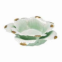 подсвечник керамический в виде цветка с золотыми лепестками flower pale green medium, 4 см в Магнитогорске