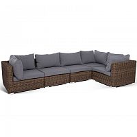 модуль прямой лунго с подушками на 2 персоны коричневый в Магнитогорске