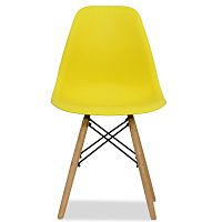 стул деревянный pc-015 желтый ножки дерево (eames style) в Магнитогорске