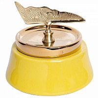 ваза керамическая с крышкой желтая 21*16см в Магнитогорске