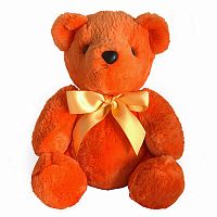 игрушка медвежонок с бантом (оранжевый) натуральный мех бобра в Магнитогорске