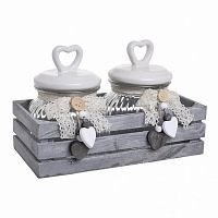 банка love с крышкой, набор 2 шт. на подставке серого цвета в Магнитогорске