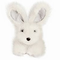 игрушка зайчик (белый) натуральный мех норки в Магнитогорске
