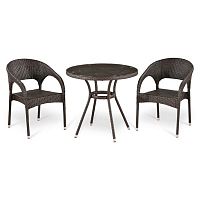 комплект мебели из искуственного ротанга коричневый на 2 персоны fujo в Магнитогорске