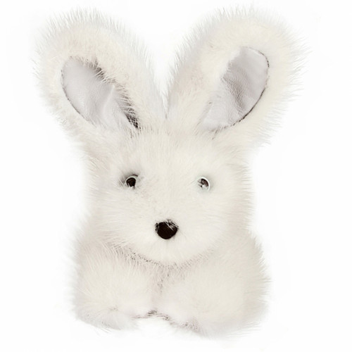 игрушка зайчик (белый) натуральный мех норки в Магнитогорске