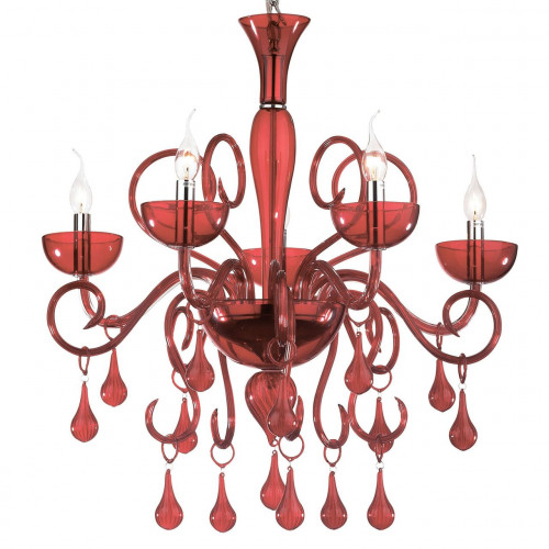 подвесная люстра ideal lux lilly sp5 rosso в Магнитогорске