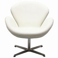 кресло swan chair экокожа белое в Магнитогорске