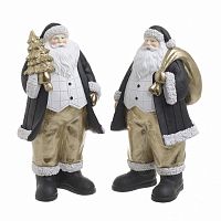 декор новогодний для дома настольный санта в черной шубе, 2 штуки в Магнитогорске