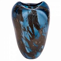 ваза стеклянная салют 2 сине-коричневая в Магнитогорске