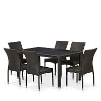 комплект плетеной мебели bers коричневый на 6 персон в Магнитогорске