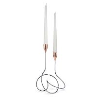 подсвечник металлический на 2 свечи хром-медь loop, 28 см в Магнитогорске