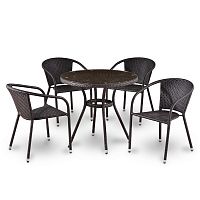 комплект мебели из искуственного ротанга ajop коричневый на 4 персоны в Магнитогорске