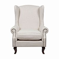 кресло мягкое с ушами белое collins wingback chair в Магнитогорске