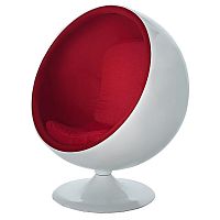 кресло-шар eero ball chair бело-красное в Магнитогорске