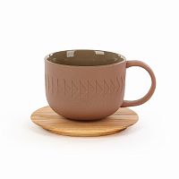 чашка с блюдцем tactile диаметр 9,4 коричневый в Магнитогорске