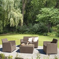 комплект мебели для отдыха со столиком fikop2 на 4 персоны бежевый в Магнитогорске