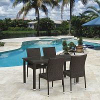 комплект плетеной мебели pire коричневый на 4 персоны в Магнитогорске