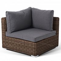 модуль угловой лунго с подушками на 4 персоны коричневый в Магнитогорске