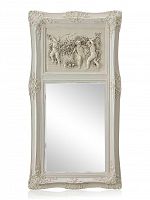 зеркало настенное прямоугольное в высокой белой раме францини distressed chalk white в Магнитогорске