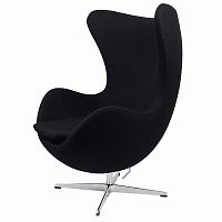 кресло arne jacobsen style egg chair черное в Магнитогорске