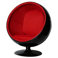 кресло eero ball chair черно-красное в Магнитогорске