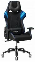 игровое кресло бюрократ бюрократ viking 4 aero, обивка: искусственная кожа, цвет: иск.кожа черная/ткань черная 26-28/сетка синяя(tw-10)-голубая(tw-55)-серая(tw-12) в Магнитогорске
