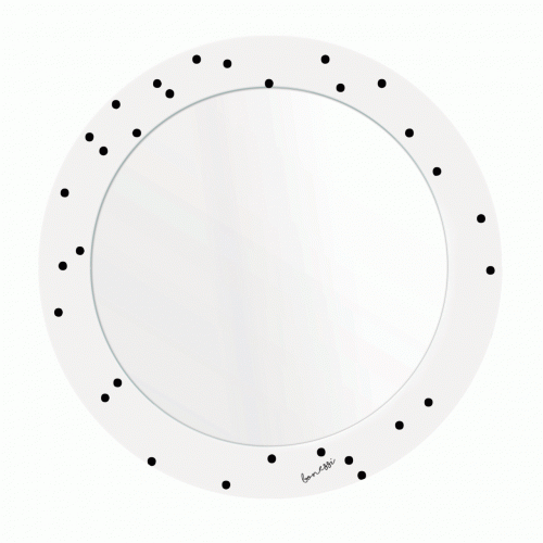 зеркало с рисунком белое круглое черные точки pois в Магнитогорске