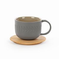 чашка с блюдцем tactile диаметр 9,4 темно-серый в Магнитогорске