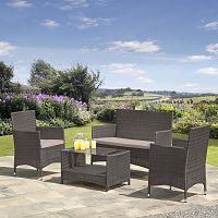 комплект мебели из искуственного ротанга afm-g серый на 4 персоны в Магнитогорске