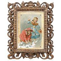 репродукция старинной рождественской гравюры игра в снежки в Магнитогорске