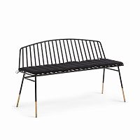 siena bench 120 черный металл черная ткань от la forma (ex julia grup) в Магнитогорске