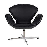 кресло arne jacobsen style swan chair черное в Магнитогорске