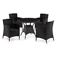 обеденный комплект из искусственного ротанга черный на 4 персоны в Магнитогорске