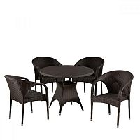 комплект плетеной мебели tyw коричневый на 4 персоны в Магнитогорске