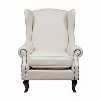 кресло collins wingback chair кремовая ткань в Магнитогорске