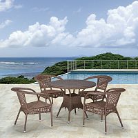 комплект мебели из искуственного ротанга sibe светло-коричневый на 4 персоны в Магнитогорске