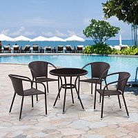 комплект мебели из искуственного ротанга lola коричневый на 4 персоны в Магнитогорске