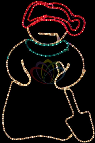 фигура снеговик с лопатой 94x63 см в Магнитогорске