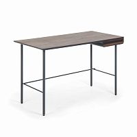 стол mahon desk ореховый шпон, mdf матовый графит в Магнитогорске