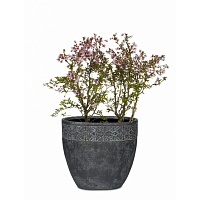 вазон из искусственного камня с резным бордюром 41 см пуатье черный в Магнитогорске