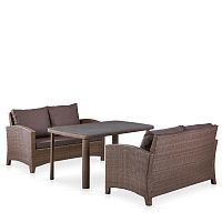 комплект плетеной мебели coca коричневый на 4 персоны в Магнитогорске