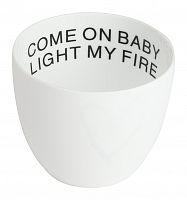 подсвечник белый фарфоровый с надписью внутри come on baby light my fire, 6,5 см в Магнитогорске