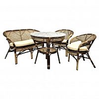 обеденный комплект с диваном lunch-1 на 4 персоны, коричневый в Магнитогорске