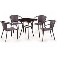 комплект мебели из искуственного ротанга aqos коричневый на 4 персоны в Магнитогорске