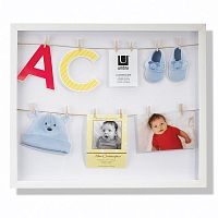 панно с зажимами для 12 фотографий clothesline белое в Магнитогорске