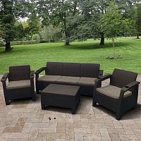 комплект мебели с диваном yalta-2 коричневый на 4 персоны в Магнитогорске