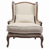 кресло мягкое с ушами lorraine chair with burlap бежевое в Магнитогорске