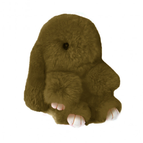 меховой зайка брелок тёмно- коричневый в Магнитогорске