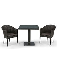 комплект мебели из искуственного ротанга hoki коричневый на 2 персоны в Магнитогорске